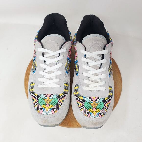 Inkkas Jogger Shoes Womens 8 Brazil Colorful Suede Desert Low Top Retro Sneaker - Picture 4 of 14